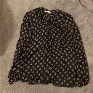 Black floral hollister long sleeve shirt
